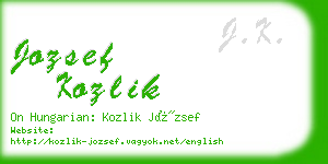 jozsef kozlik business card